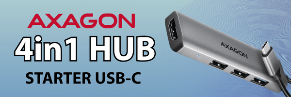 AXAGON STARTER USB-C 4in1 HUB