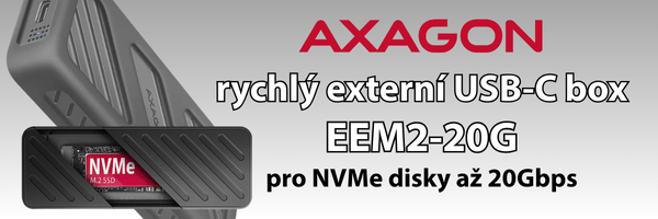 AXAGON EEM2-20G rychlý externí USB-C box pro NVMe disky až 20Gbps