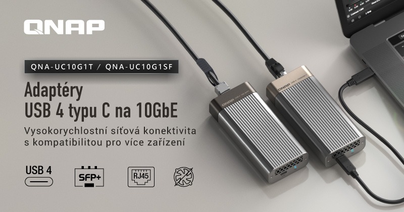 QNAP Nové USB 4 adaptéry - 10GbE připojení pro Mac i Windows