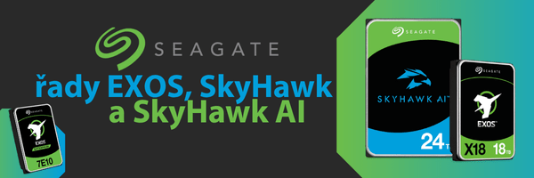 Seagate řady EXOS, SkyHawk a SkyHawk AI.