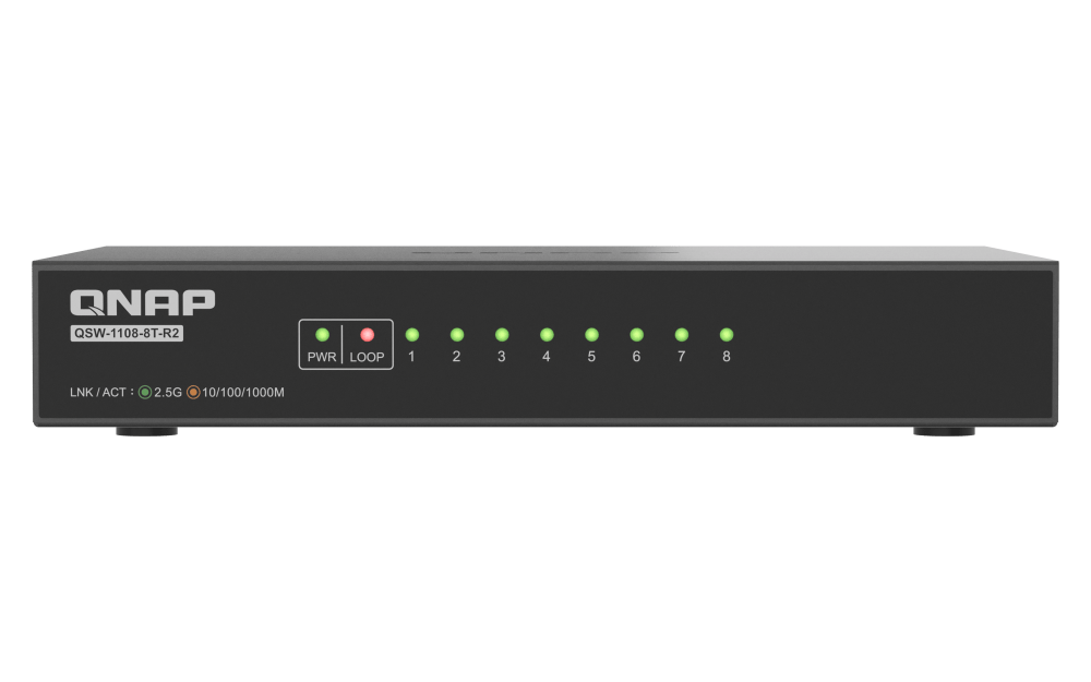 QNAP 8 portový switch QSW-1108-8T. R2 Full 2,5GbE Multi-Gig