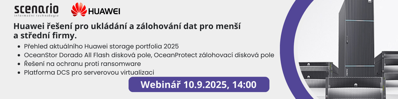 Huawei řešení pro ukládání a zálohování dat pro menší a střední firmy